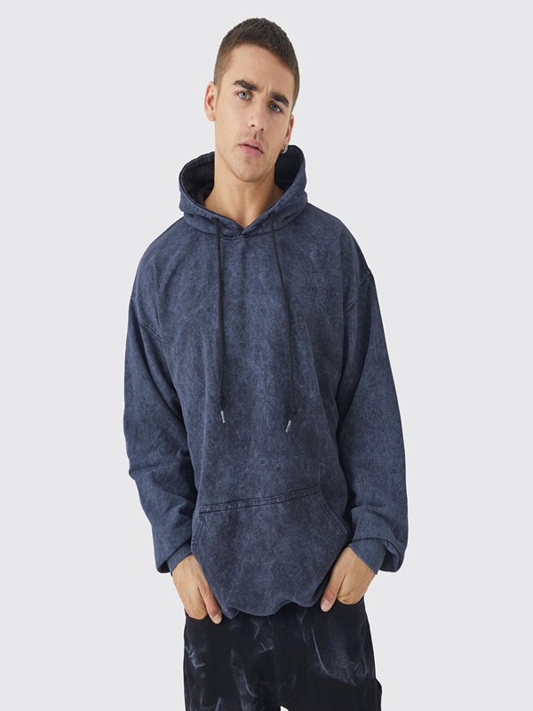 New 100% Cotton Casual comfort High Quality Trend Acid Wash Vintage Hoodie