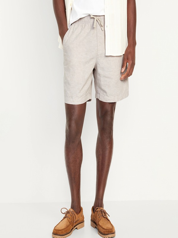 Stylish Men Blank Regular Fit Shorts Closure Waistband with Belt Shorts