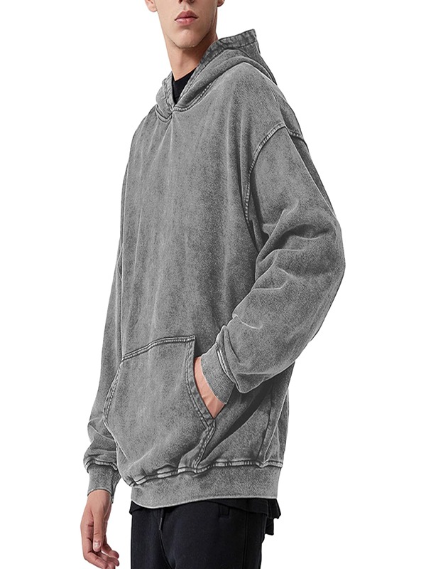 High Quality Custom 100% Cotton Eco Friendly Breathable Men Hoodie Acid Wash