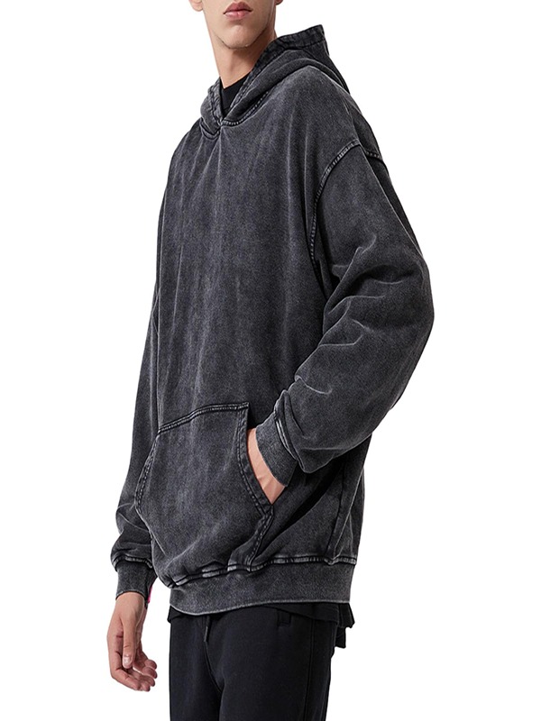 Hoodies Men High Quality Unisex Blank Acid Wash Full Hoodie for Winter