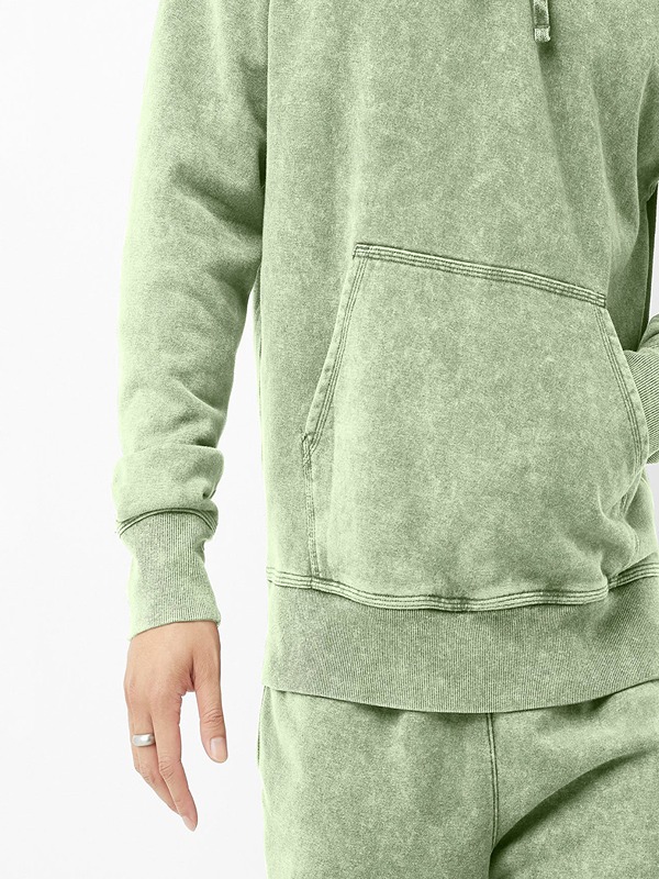 100% Cotton Heavyweight Acid Wash French Terry Hoodie Sun Faded for Winter Hooded