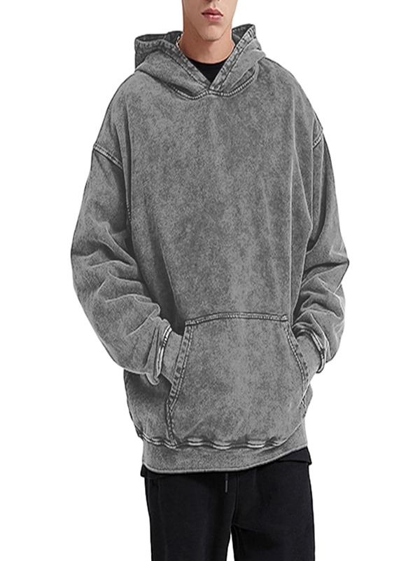 High Quality Custom 100% Cotton Eco Friendly Breathable Men Hoodie Acid Wash