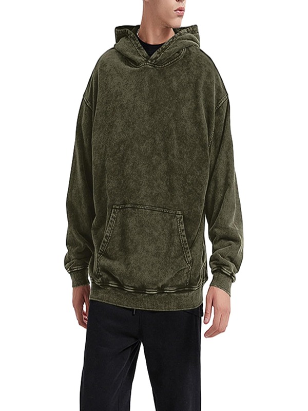 New Arrive Custom logo Heavy Weight Vintage Wash Hoodie Men Acid Wash Hoodie