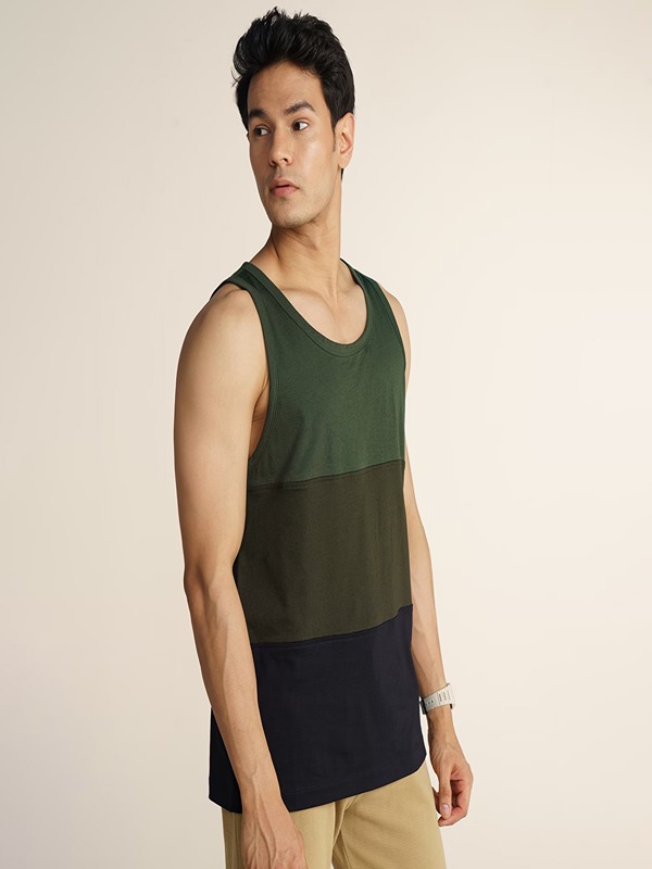 Men 100% Cotton Gym Tank Top Hip Hop Style Sleeveless Loose Fit Knitted Sports Fitness