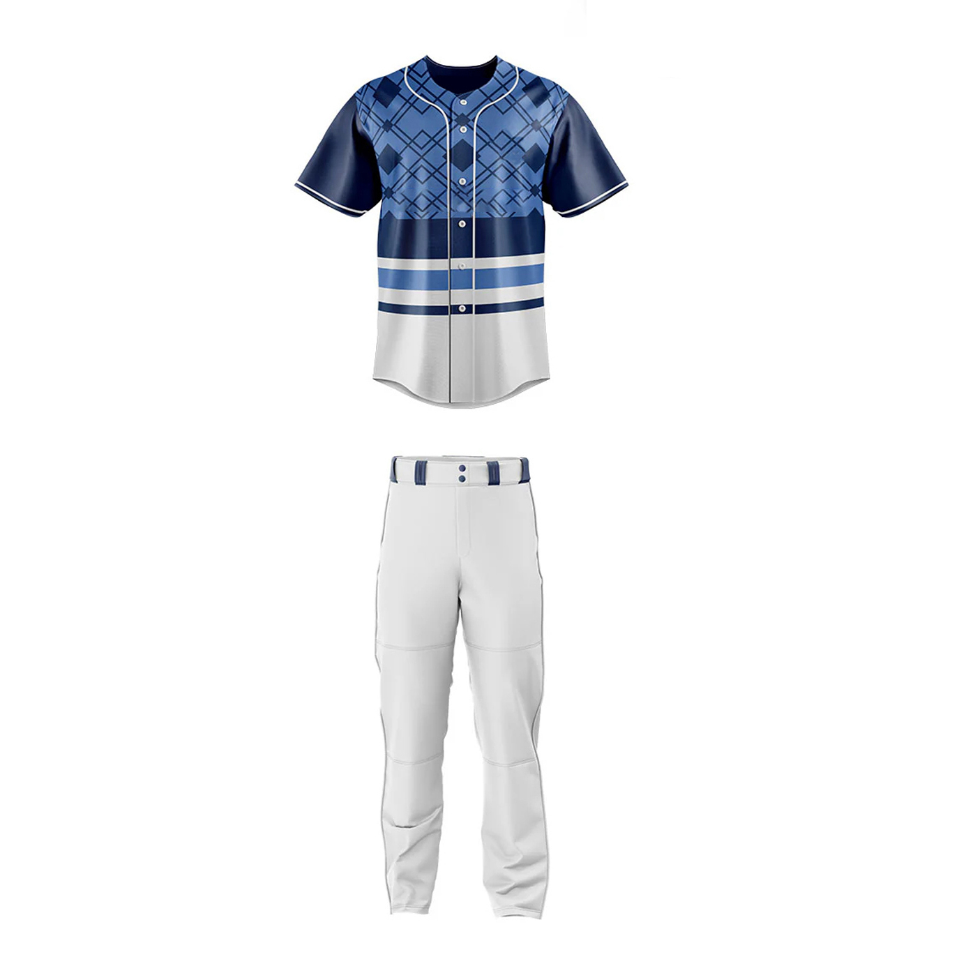 Custom plaid breathable 100 polyester baseball shirtbutton