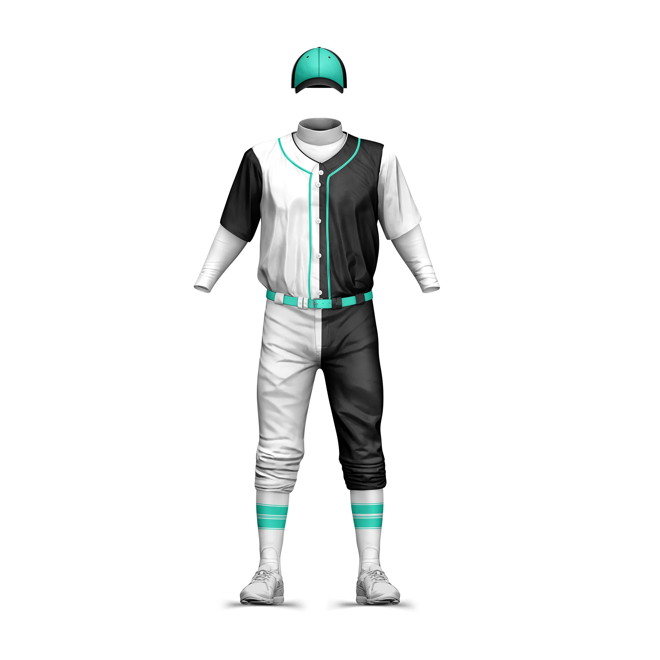 New arrival breathable plaid polyester baseball softball uniform moist