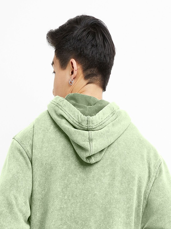 100% Cotton Heavyweight Acid Wash French Terry Hoodie Sun Faded for Winter Hooded