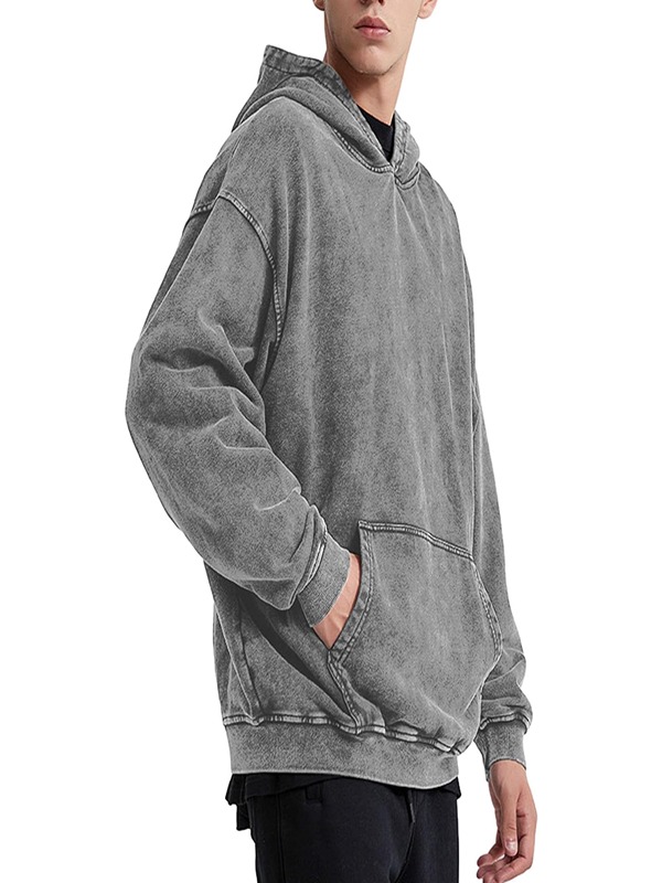 High Quality Custom 100% Cotton Eco Friendly Breathable Men Hoodie Acid Wash