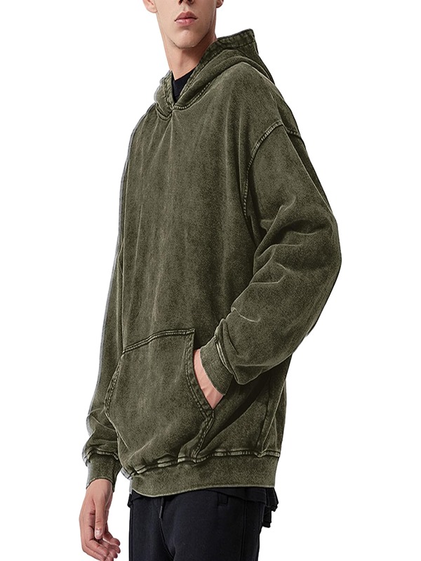 New Arrive Custom logo Heavy Weight Vintage Wash Hoodie Men Acid Wash Hoodie