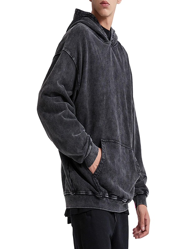 Hoodies Men High Quality Unisex Blank Acid Wash Full Hoodie for Winter