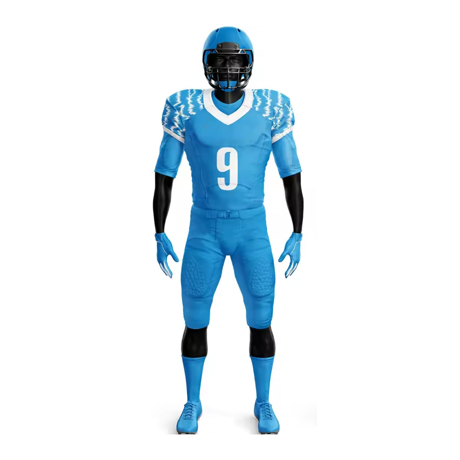 Custom american football set breathable polyester uniform with