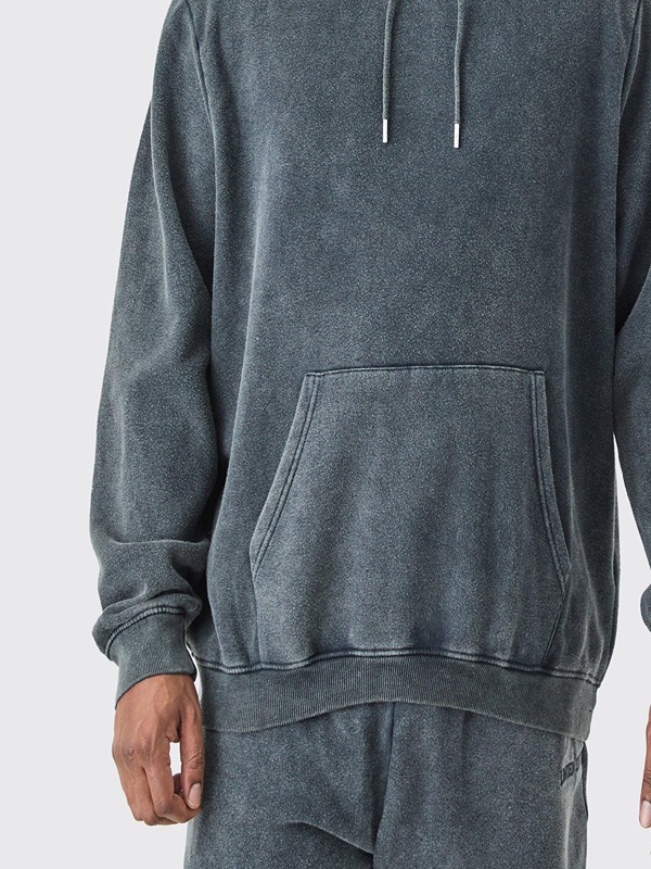 Brand High Quality 100% Cotton Acid Washed Hoodie Washing Sun Faded Hoodie