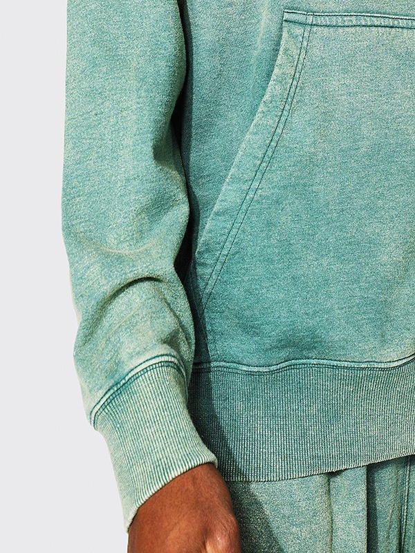 Wholesale Casual Blank Cotton French Terry Customize Acid Wash Hoodie for Men